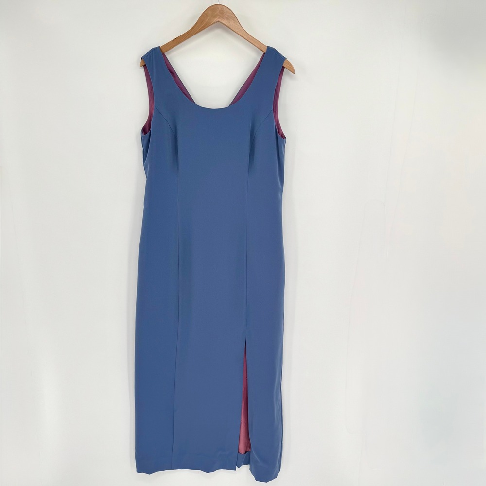 Donna‎ Ricco NY Blue Periwinkle Sleeveless Maxi Gown Dress Women's